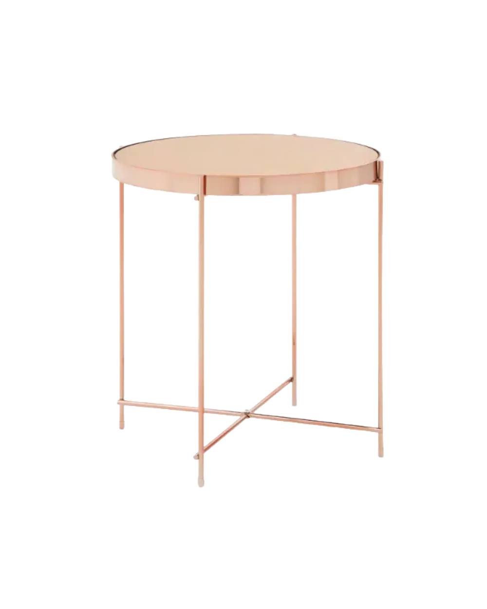 Allure Pink Mirror Low Side Table Orsina
