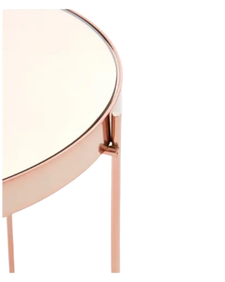 Allure Pink Mirror Low Side Table Orsina