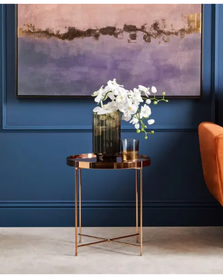 Allure Pink Mirror Low Side Table Orsina