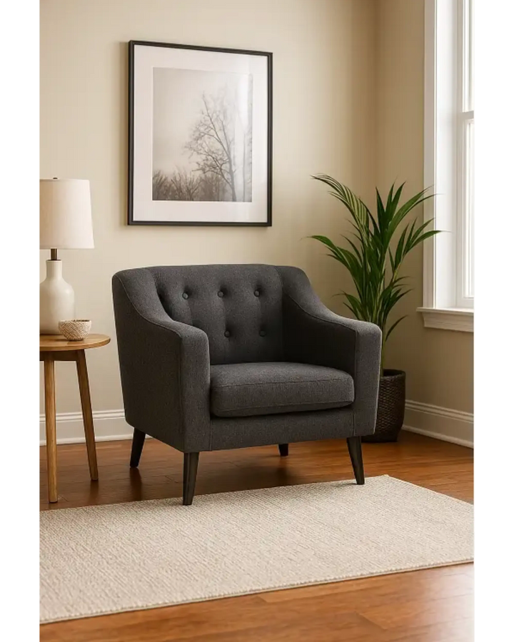 Ashley 1 Seater Sofa - Dark Grey Seconique