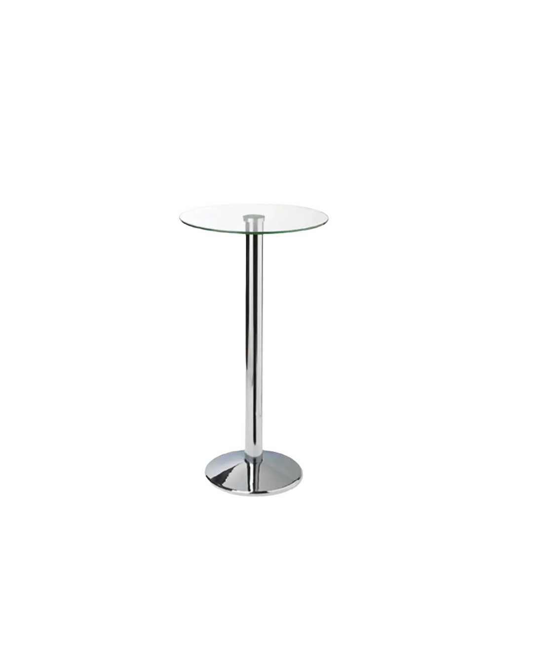 Clear Glass Poseur  Bar Table - 100cm My Store