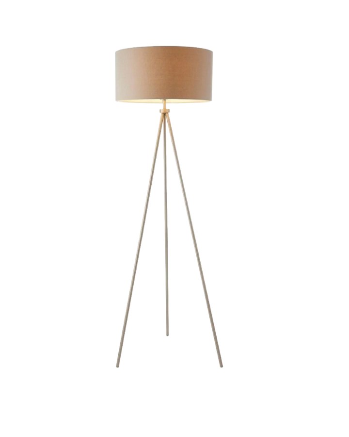 Endon Lighting Tri Chrome Floor Lamp with Ivory Shade Endon Lighting