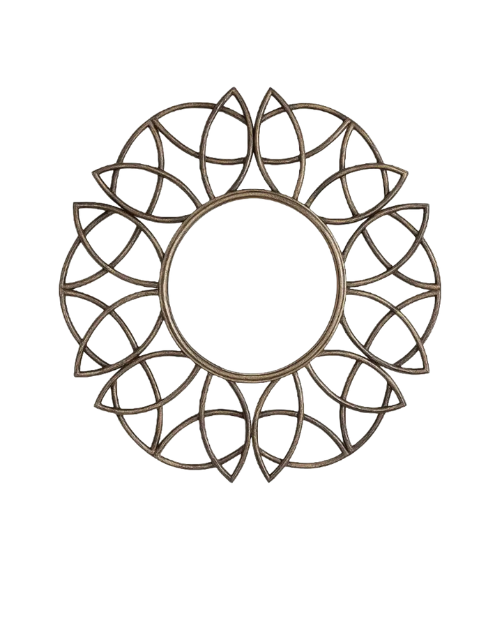 mirror with an elliptical metal frame