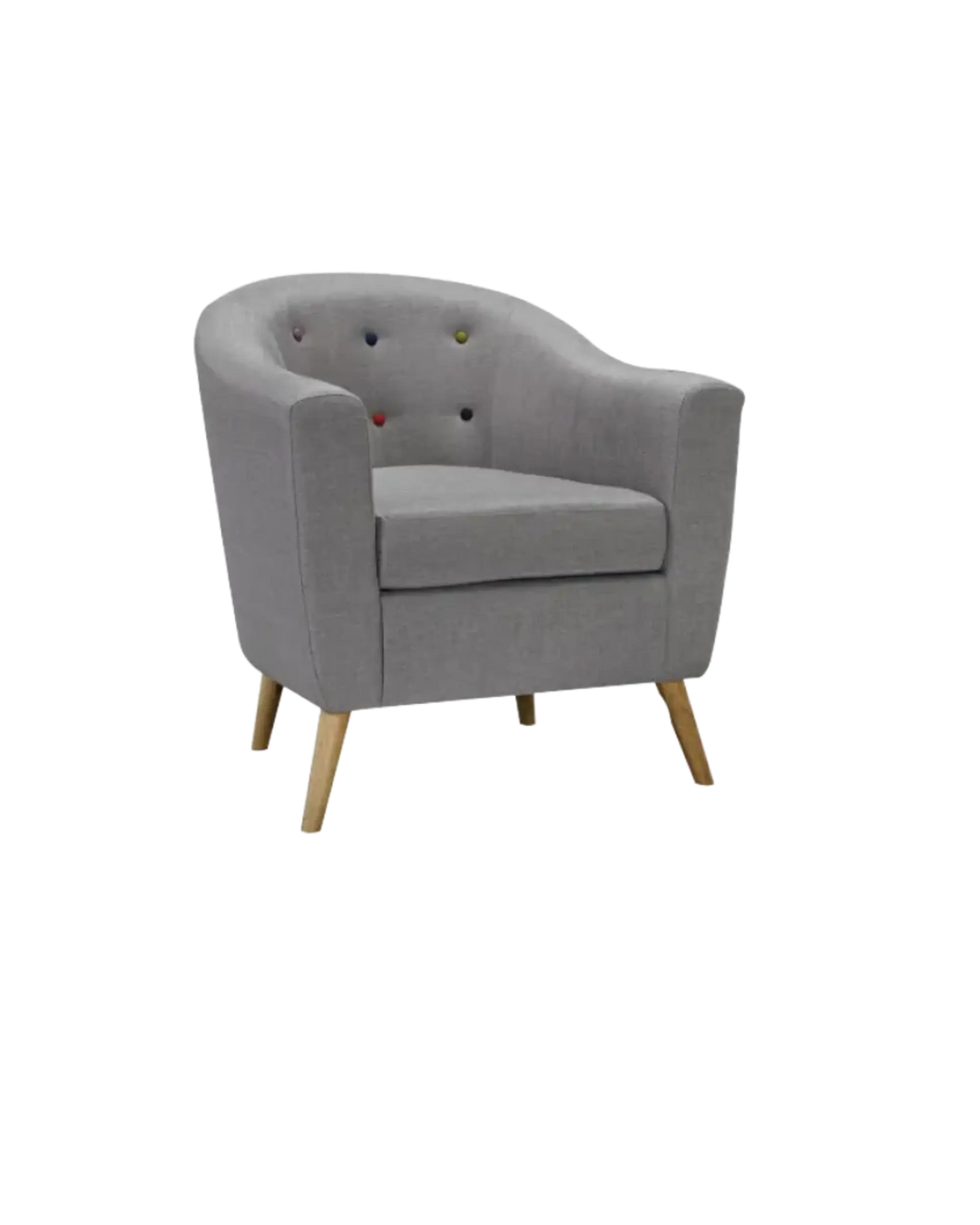 Grey armchair with buttons 