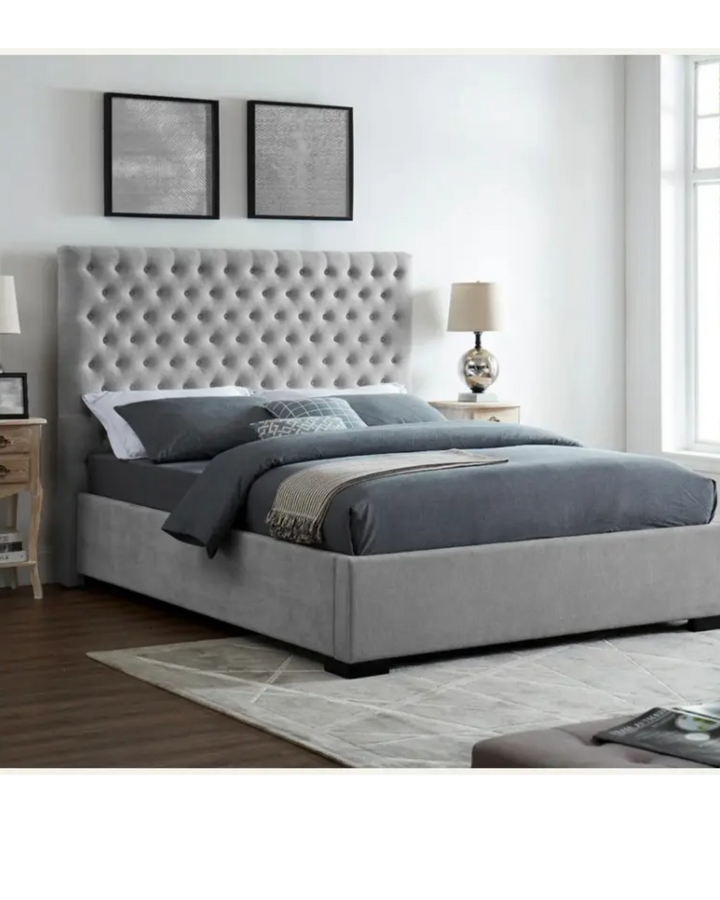 LPD Cavendish 5ft Kingsize Silver Grey Fabric Bed Frame