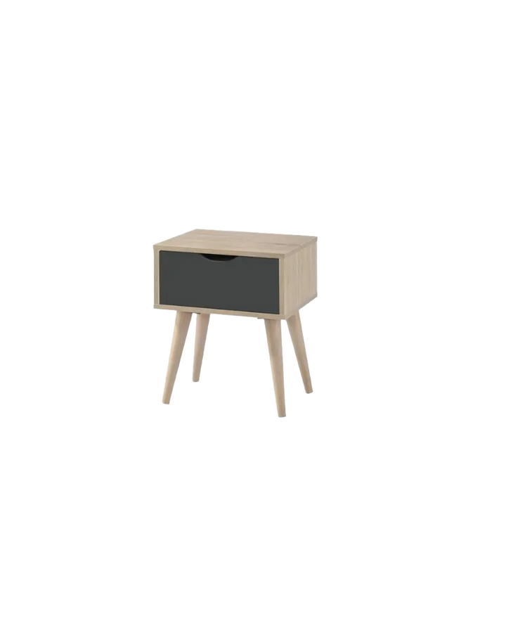 LPD Furniture Scandi 1 Drawer Bedside Table Grey