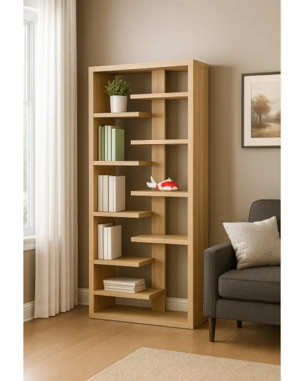 LPD Toronto Oak Effect Bookcase/ Display Unit LPD