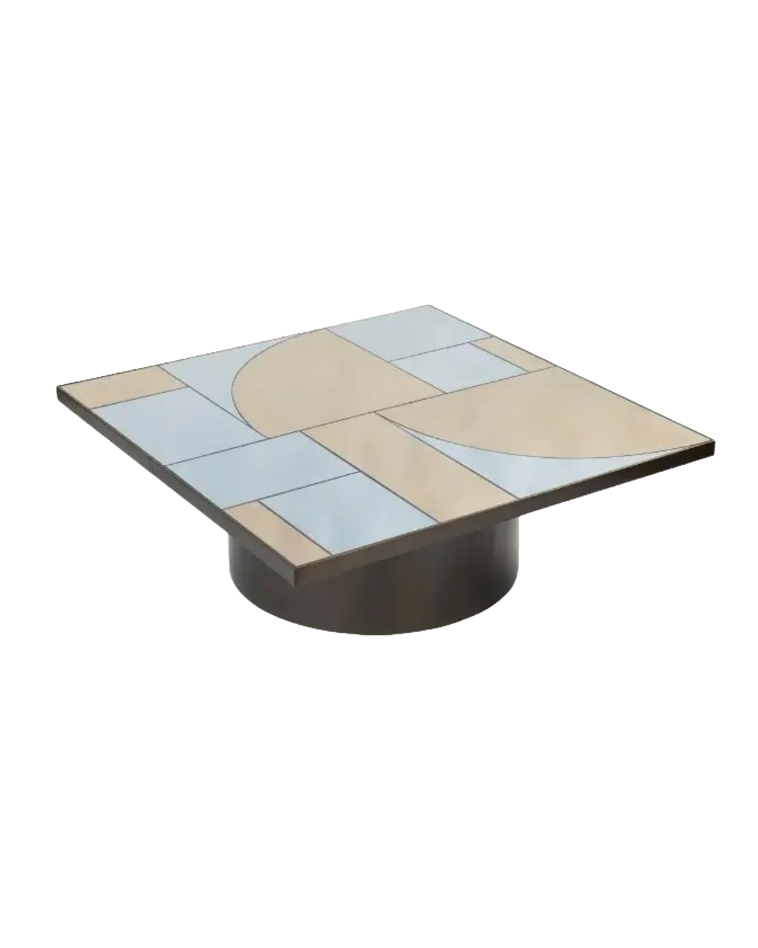 Liang & Eimil Cubist Coffee Table with Mirror and Bronze Finish Steel - Indiga Furniture & Interiors