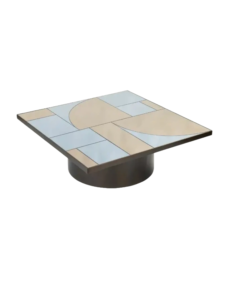 Liang & Eimil Cubist Coffee Table with Mirror and Bronze Finish Steel - Indiga Furniture & Interiors