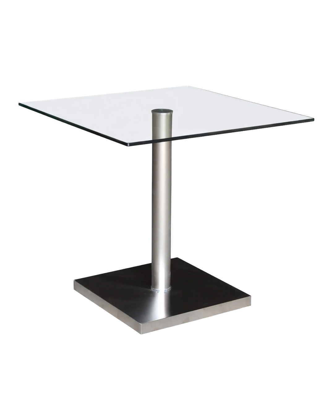 Lucas (Havana) Glass Dining Table Stainless Steel & Clear Heartlands Furniture