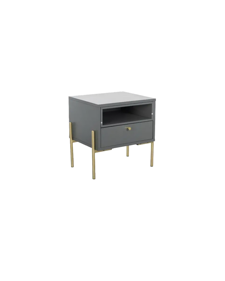 Madrid Grey & Gold Bedside Table