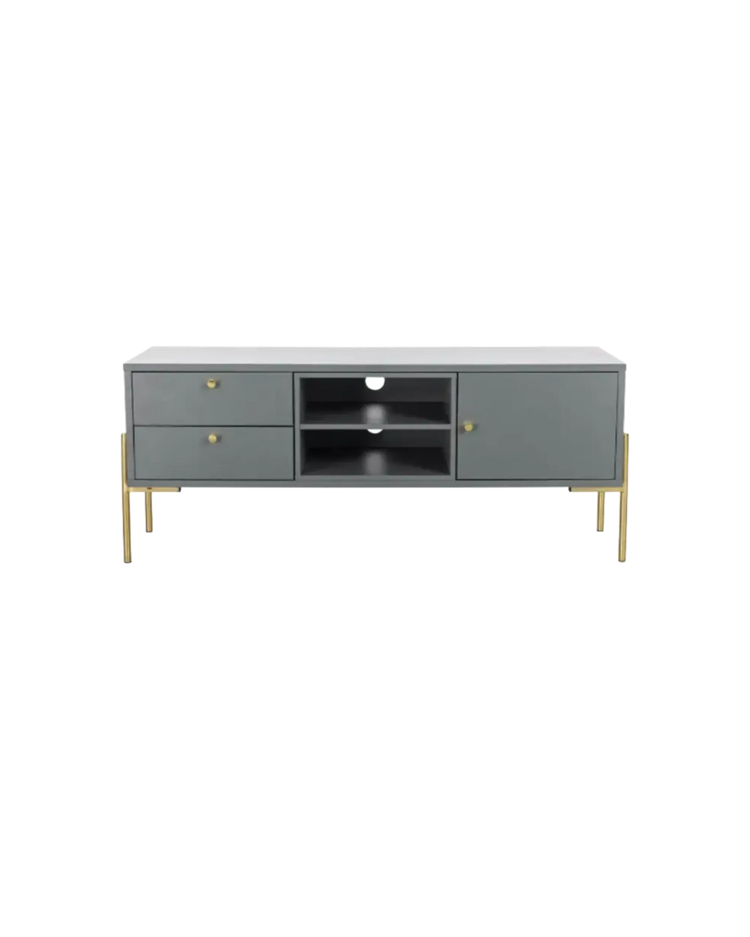 Grey and gold tv unit