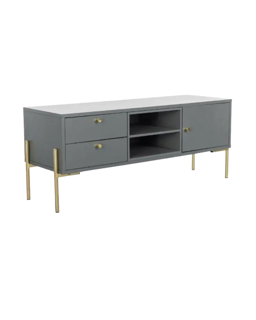 Grey and gold tv unit