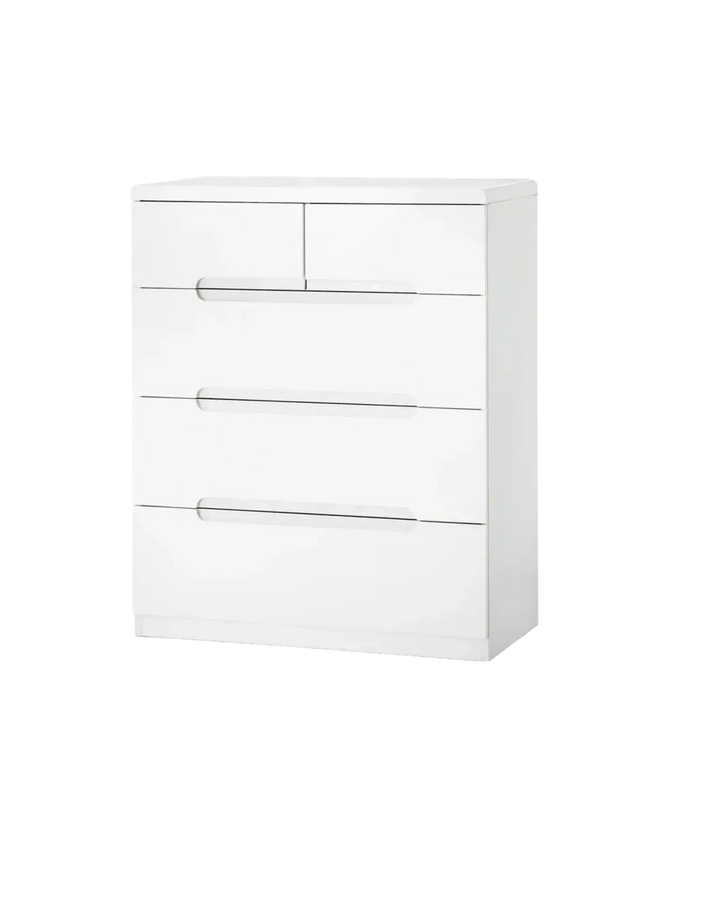 Manhattan Gloss White 3 + 2 Drawer Chest - Indiga Furniture & Interiors
