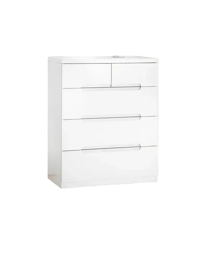Manhattan Gloss White 3 + 2 Drawer Chest - Indiga Furniture & Interiors