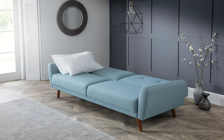 Julian Bowen Monza Clic Clac Fabric Sofa Bed - Blue Julian Bowen