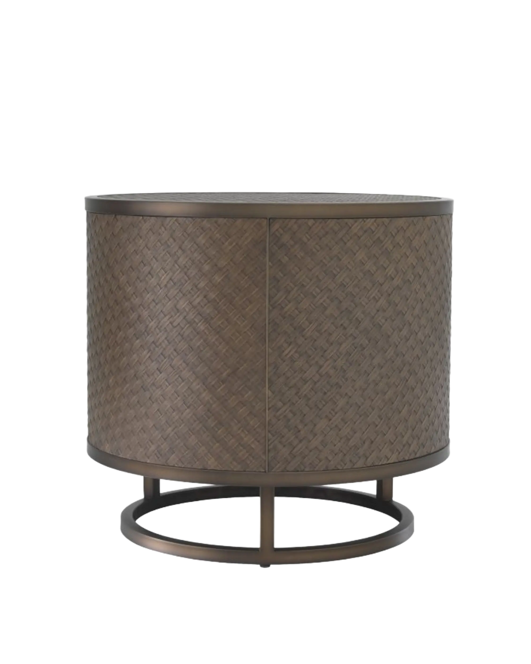 Napa Valley Woven Dark Stained Oak Side Table Eichholtz