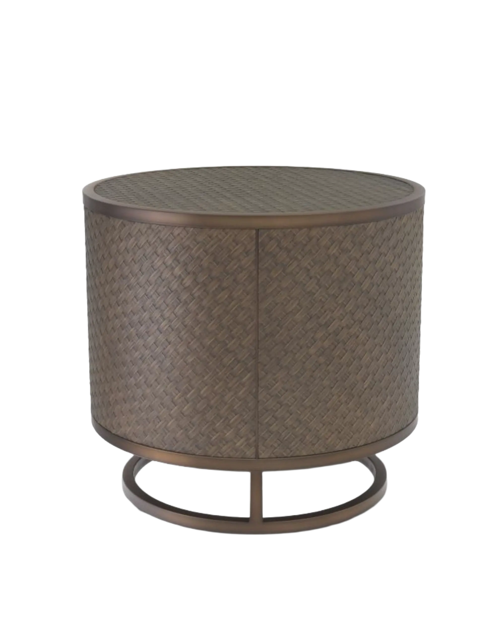 Napa Valley Woven Dark Stained Oak Side Table Eichholtz