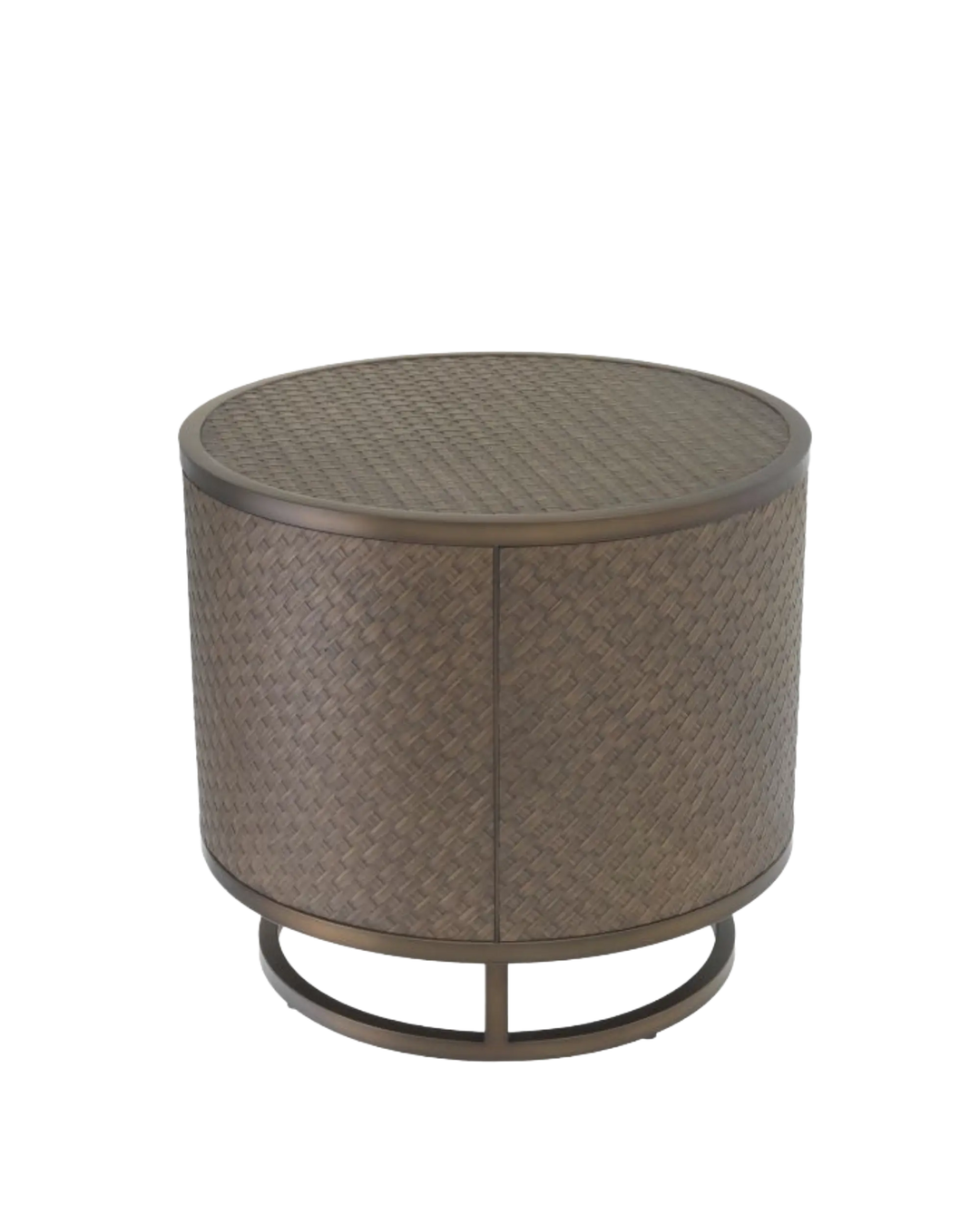 Napa Valley Woven Dark Stained Oak Side Table Eichholtz