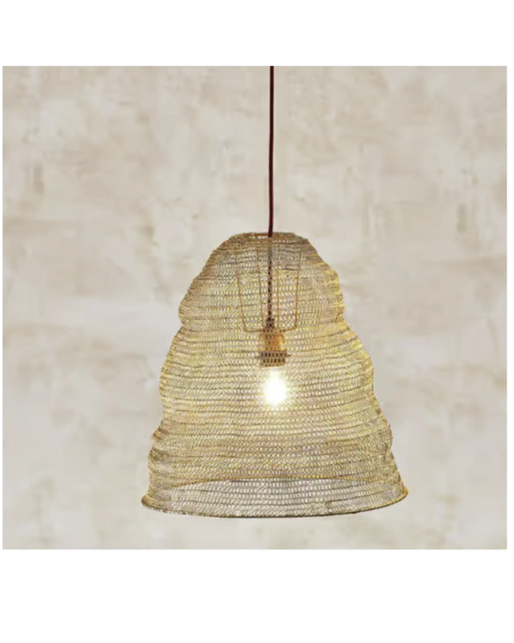 Nkuku Jatani Small Oval Wire Wire Lampshade In Antique Brass Nkuku