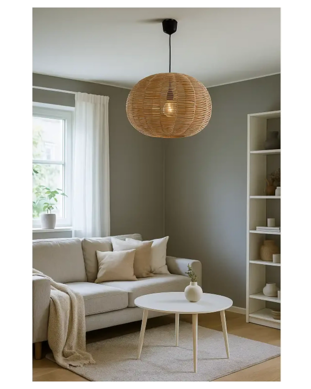 Nkuku Noko Natural Wicker Round Pendant Nkuku