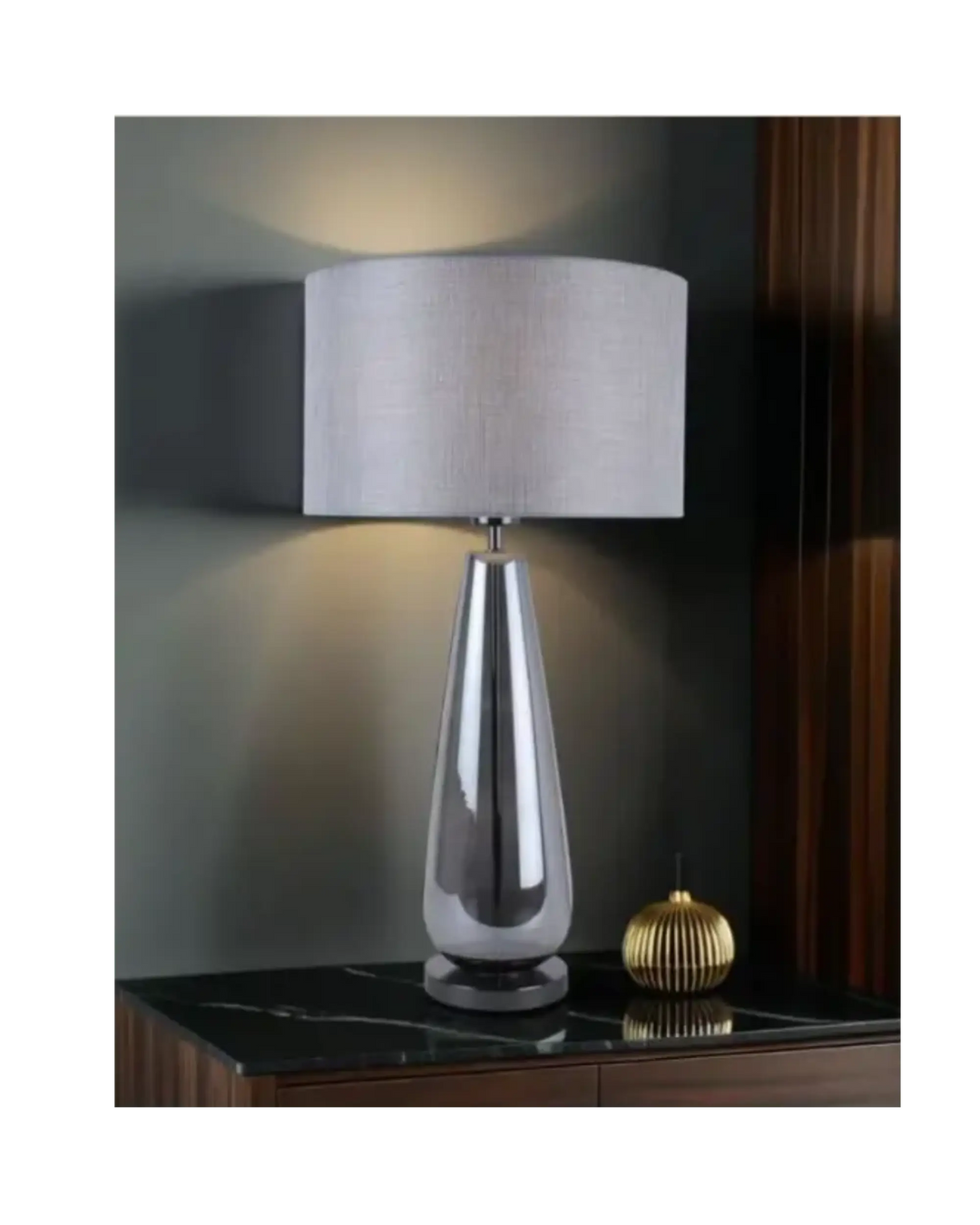 Pagazzi Tulisa Tall Smoked Glass 63cm Table Lamp Pagazzi
