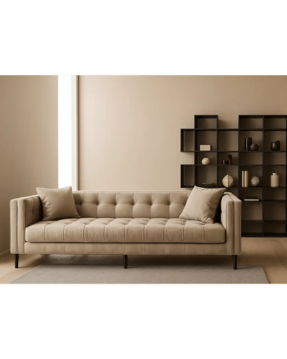 Sofa Sienna Savona Greige Black Legs Eichholtz