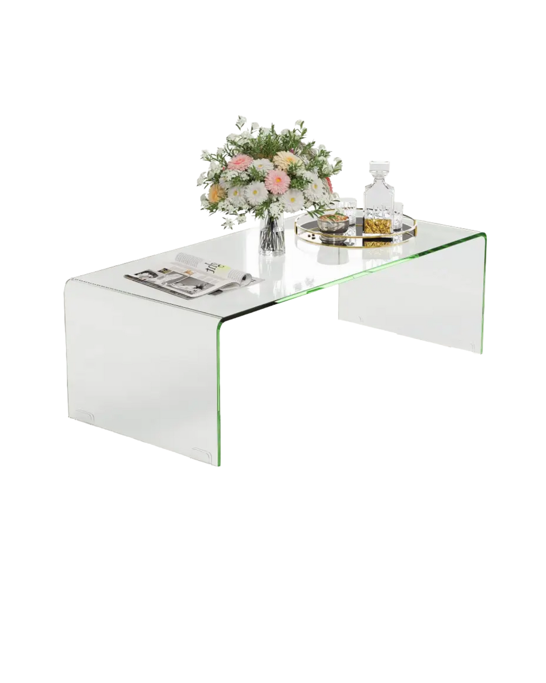 Tangkula Glass Coffee Table