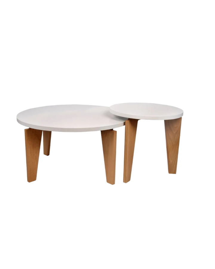 Temahome Magnolia End Table in Pure White and Oak Temahome