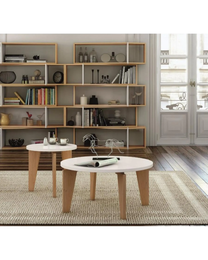 Temahome Magnolia End Table in Pure White and Oak Temahome