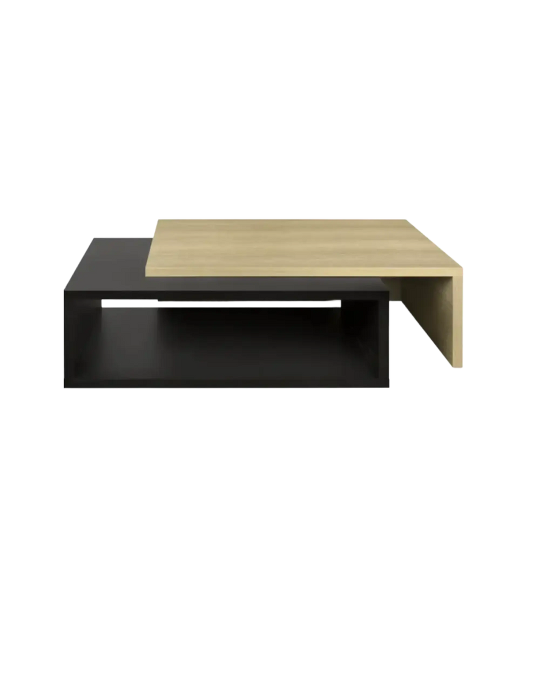 Black and oak coffee table