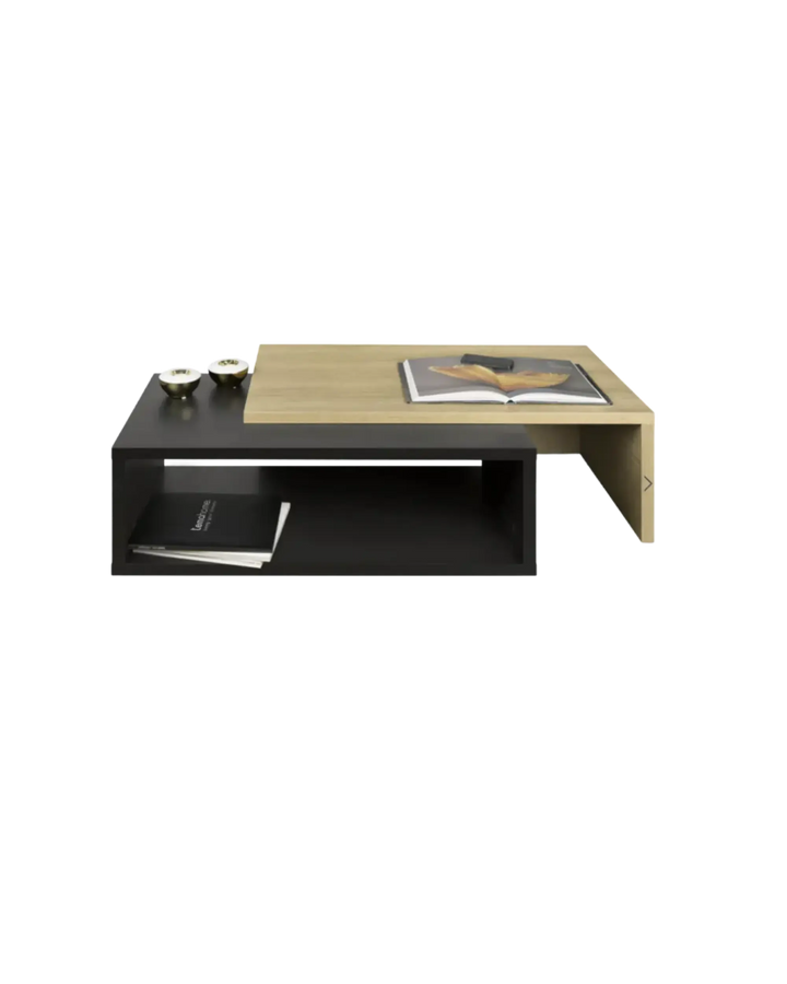 Black and oak coffee table