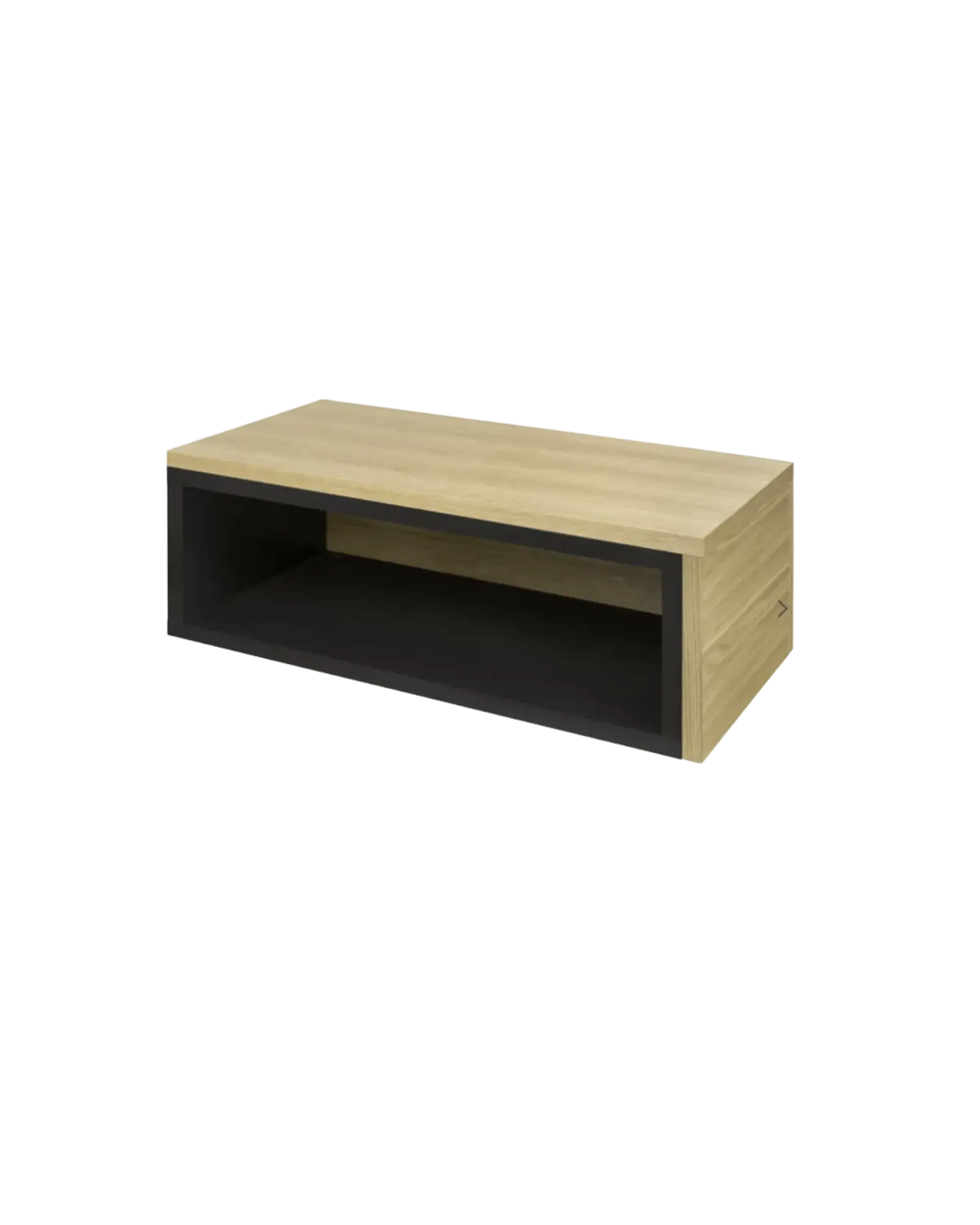 Black and oak coffee table