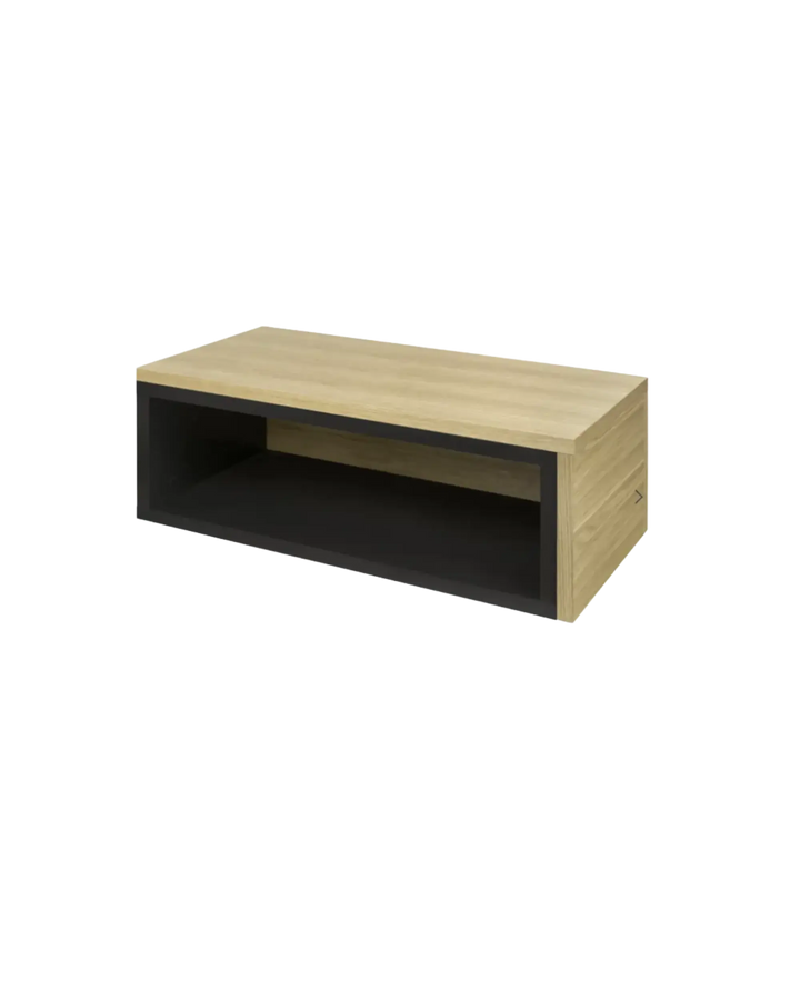 Black and oak coffee table