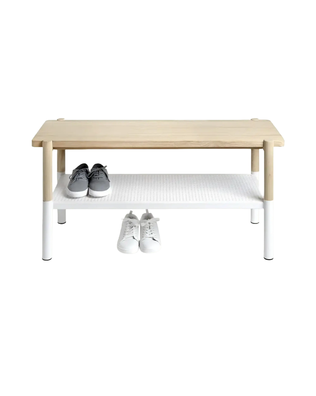 Umbra Promenade Bench, White/Natural Umbra