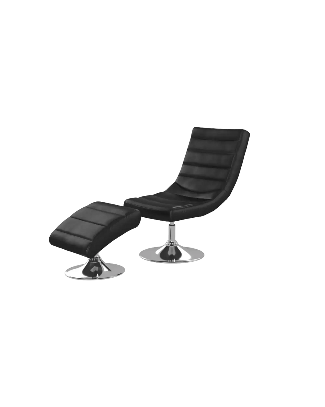 Vegas Easy Chair With Stool In Black - Indiga Furniture & Interiors