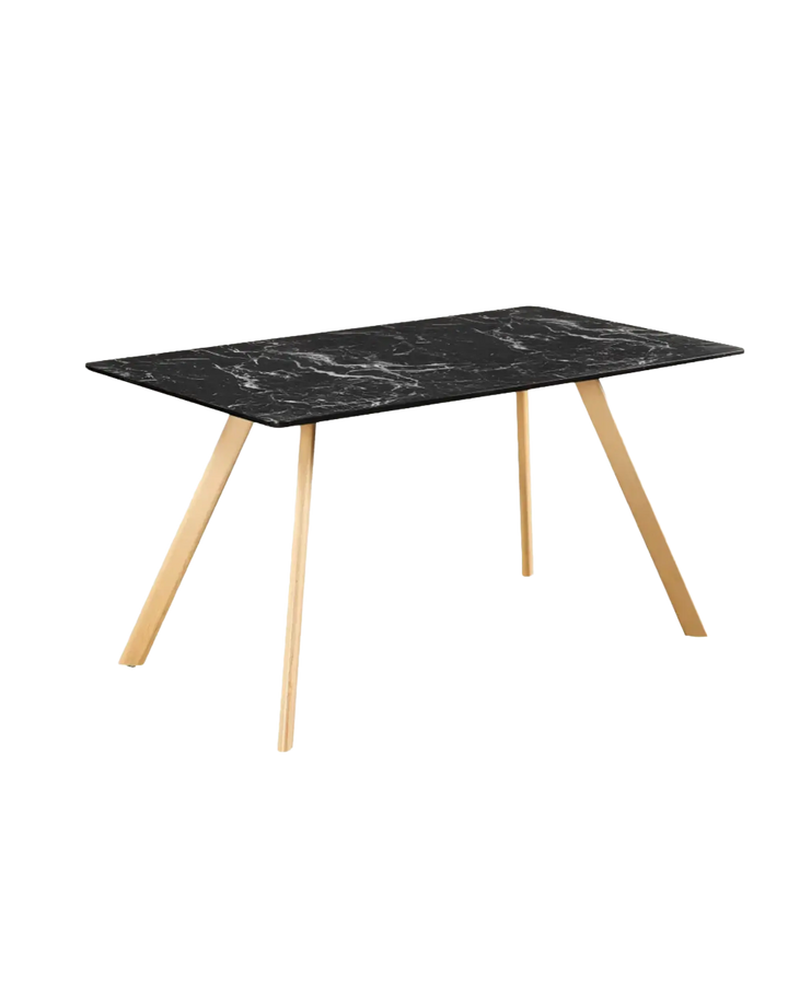 Venice Marble Effect Black Dining Table My Store