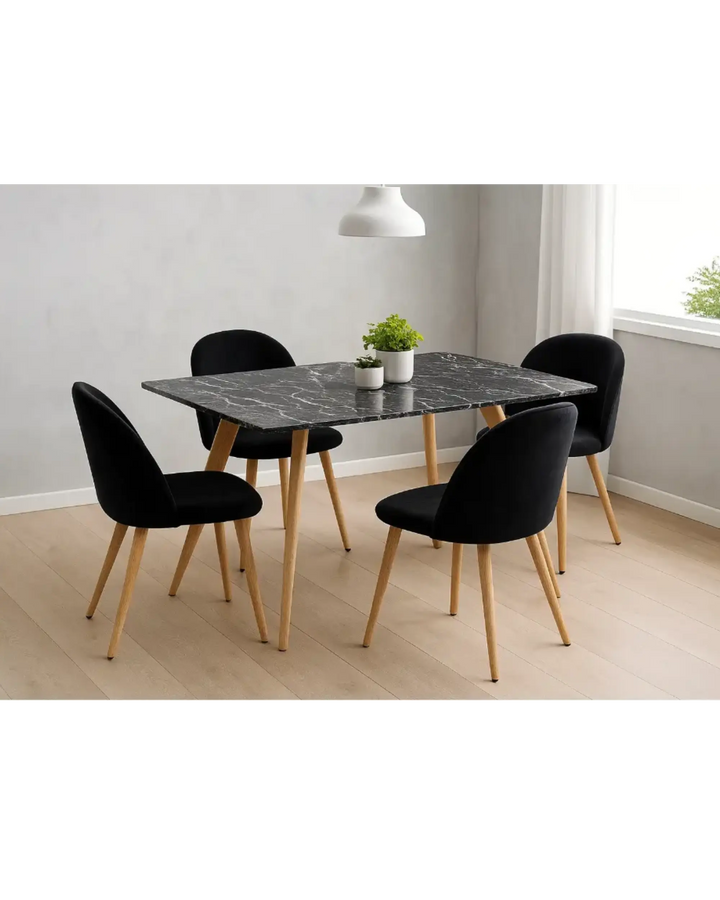 Venice Marble Effect Black Dining Table My Store