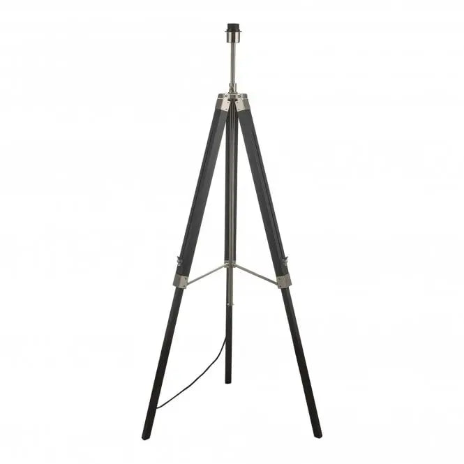 Black Tripod Floor Lamp Base Only – Adjustable Easel Style (No Shade)