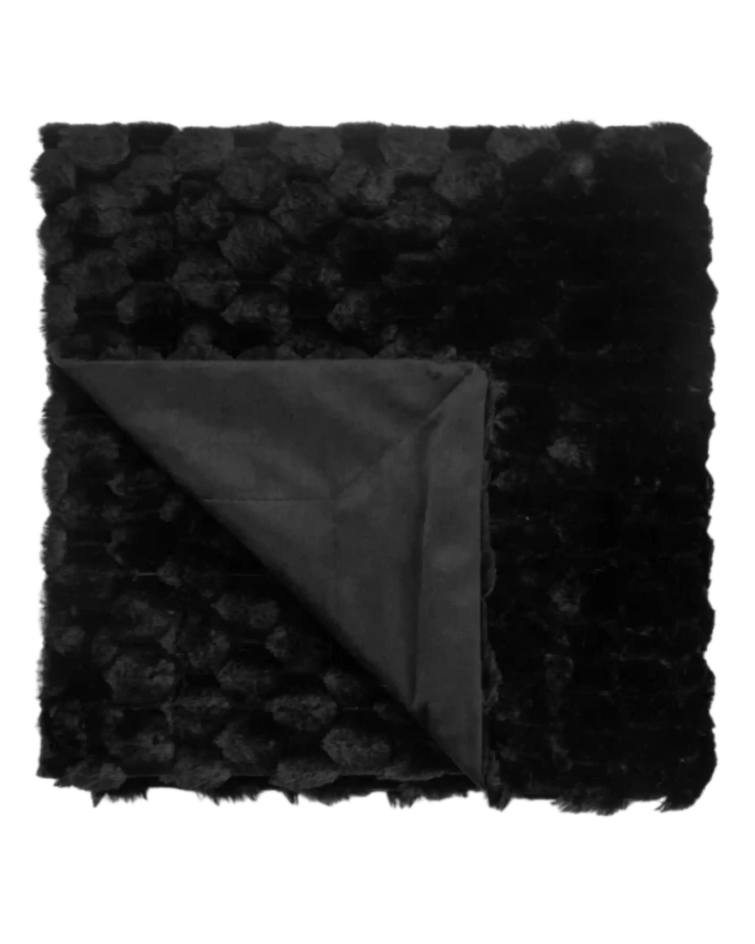 Koochikoo Faux Rabbit Throw Black Malini