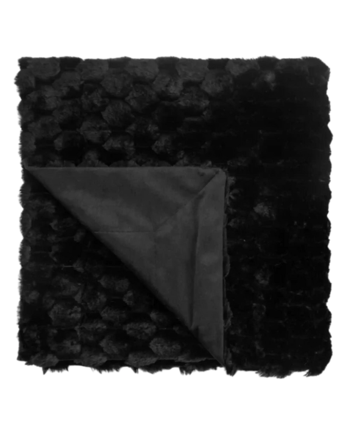 Koochikoo Faux Rabbit Throw Black Malini